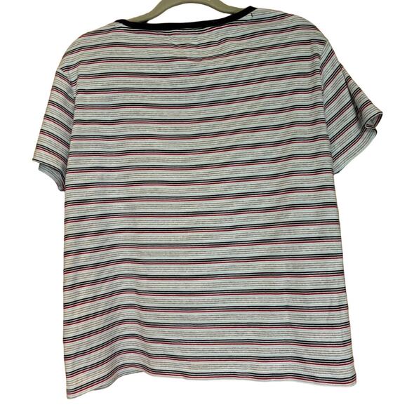 Women's Tommy Hilfiger Short Sleeve V-Neck Top Red White Blue, Size XXL, EUC - Picture 3 of 3